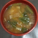 小松菜と大根のお味噌汁